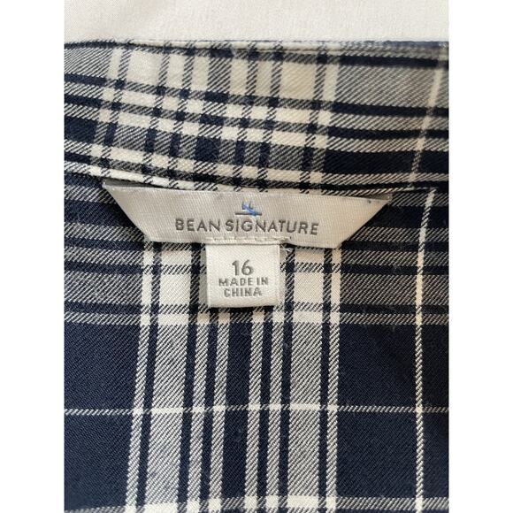LL‎ Bean Signature Women's Plaid Layered Button Up Shirt Size 16 Preppy Classic - Picture 10 of 12
